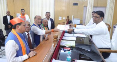 रक्षा मंत्री राजनाथ सिंह ने लखनऊ से अपना नामांकन दाखिल किया,CM योगी,धामी मौजूद रहें