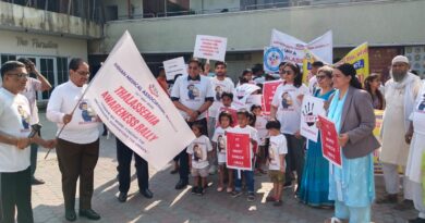 आई एम ए ब्लड बैंक बरेली द्वारा थैलेसीमिया नामक गंभीर बीमारी के बचाव एवं रोकथाम हेतु प्रचार रैली का आयोजन