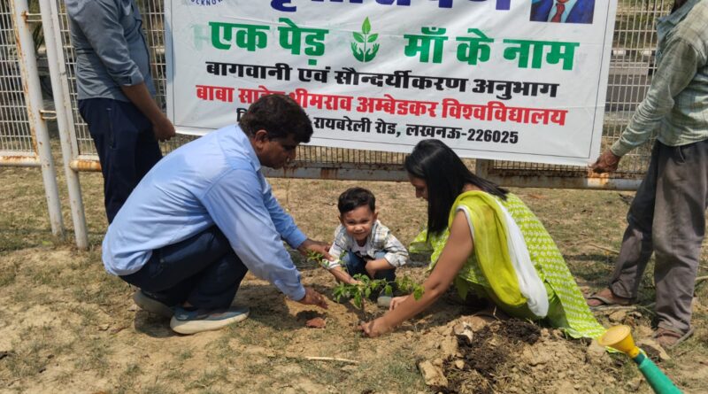 विश्व पर्यावरण दिवस पर बीबीएयू में गूंजा प्रकृति संरक्षण का संदेश, ‘एक पेड़ मां के नाम’ अभियान में लगाए गए 300 पौधे