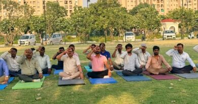 अमरावती स्पोर्ट्स सिटी में स्थानीय लोगों ने योग दिवस पर किया योग