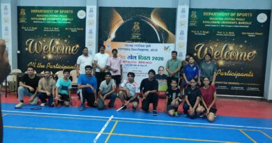 राष्ट्रीय खेल दिवस के उपलक्ष्य में एमजेपी रुहेलखण्ड विश्वविद्यालय में तीन दिवसीय खेल महोत्सव का शुभारंभ